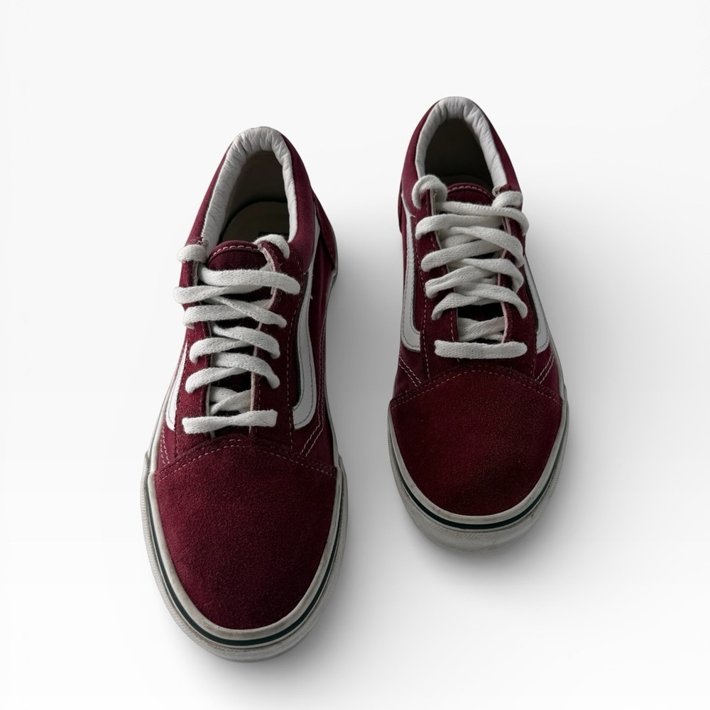 Vans Old Skool Burgundy Red Suede Lace Up Low Top Sneakers Skater Grunge Sz 6